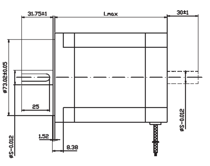 86兩相步進(jìn)電機(jī)外形尺寸圖