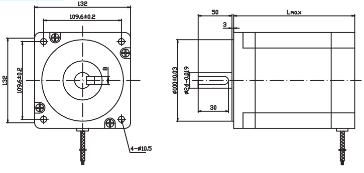 130mm三相步進(jìn)電機外形尺寸